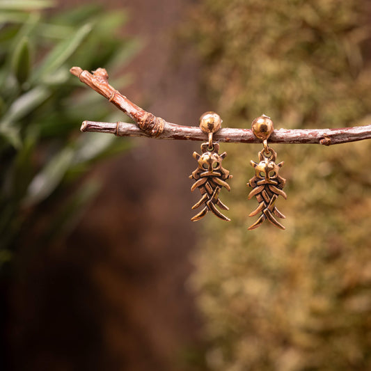 Hängeohrringe/Stecker Odins Maske Bronze