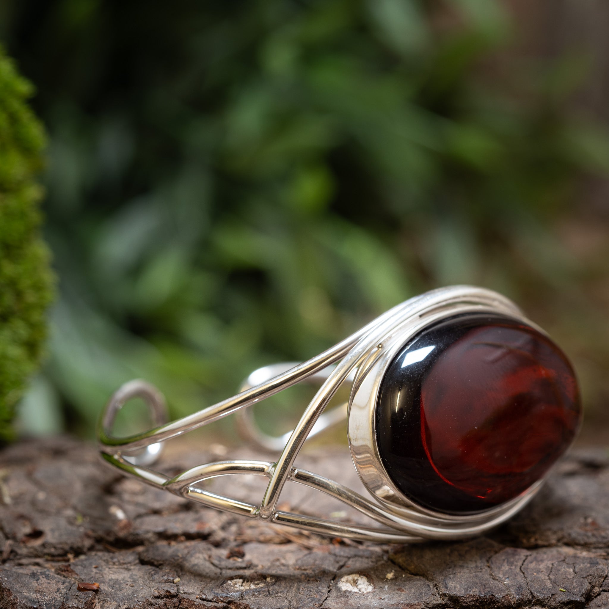 Armreif Bernstein Morwyn 925s Silber