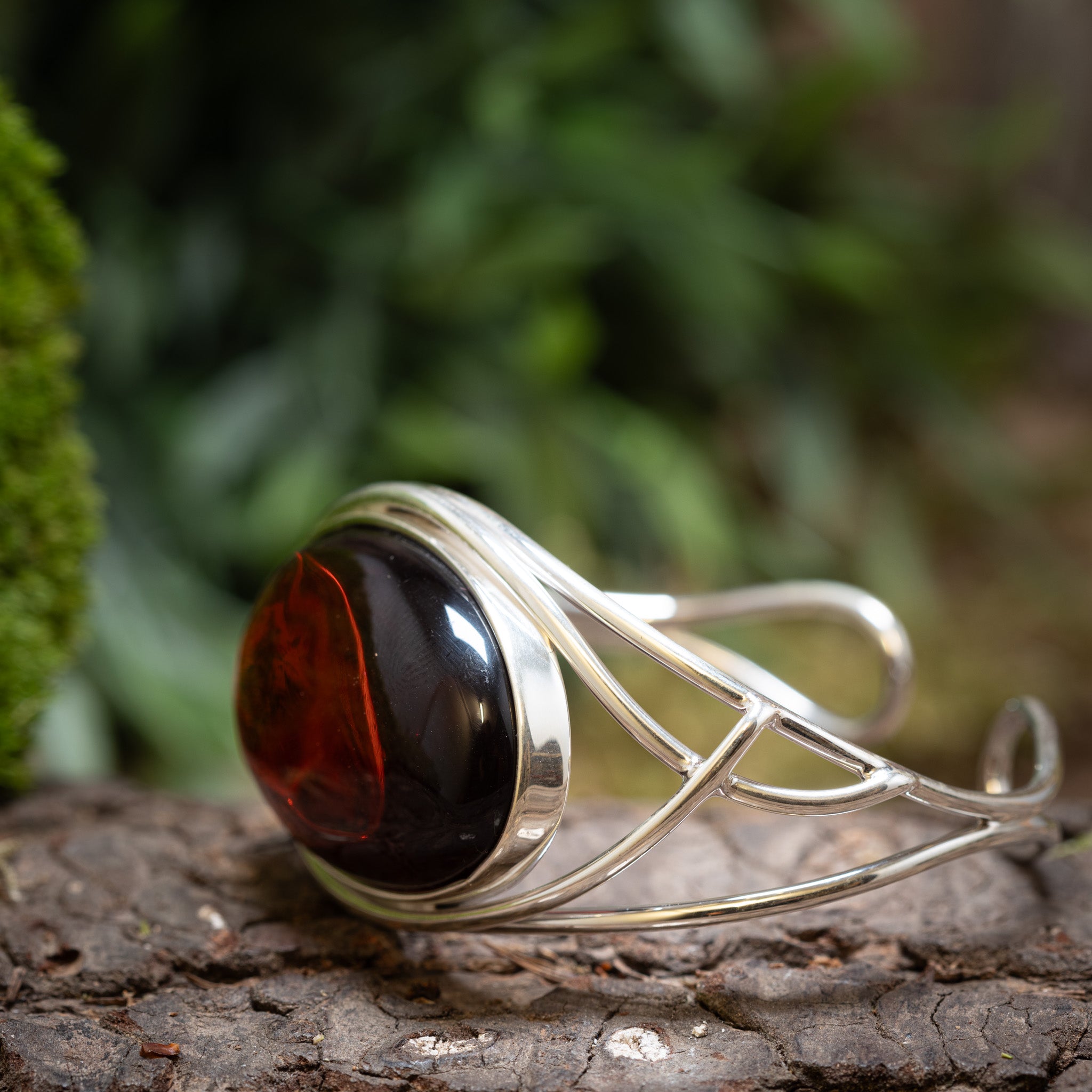 Armreif Bernstein Morwyn 925s Silber