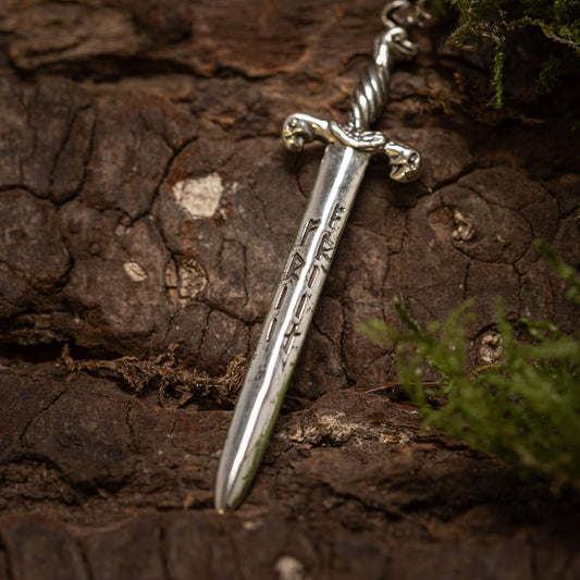 Anhänger Schwert mit Runen 925er Silber