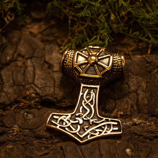 Mjölnir Anhänger mit Malteser Bronze