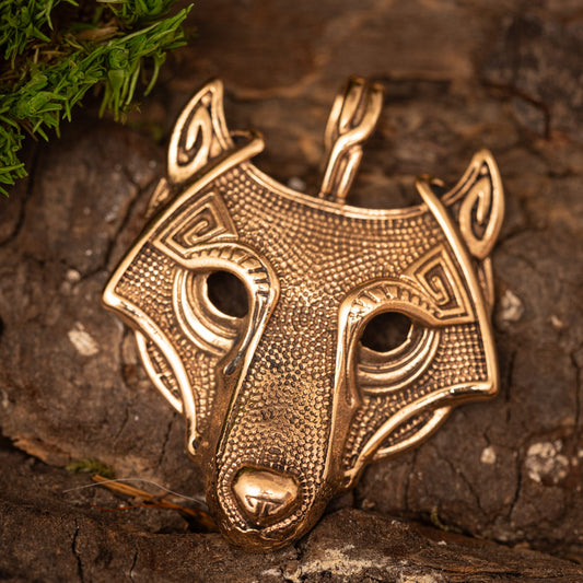 Wolfskopf-Anhänger Bronze – Bild 1