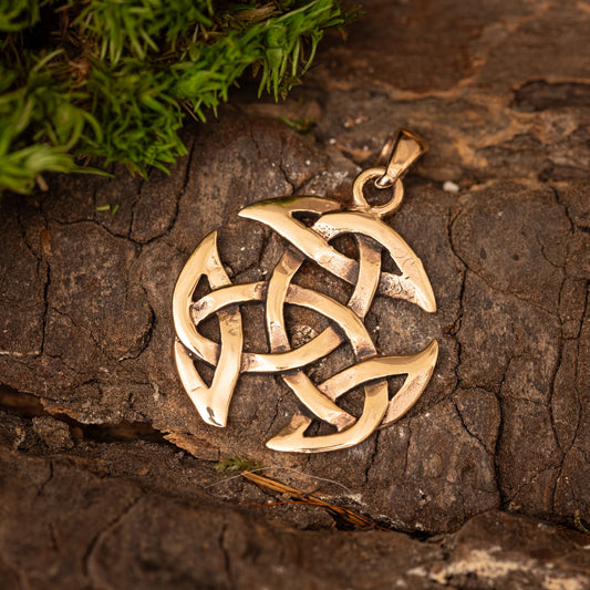 Keltischer Knoten Rundanhänger Bronze – Bild 1