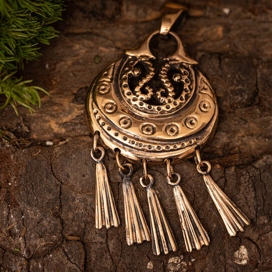 Nordisches Amulett mit Anhänger aus Bronze – Bild 1