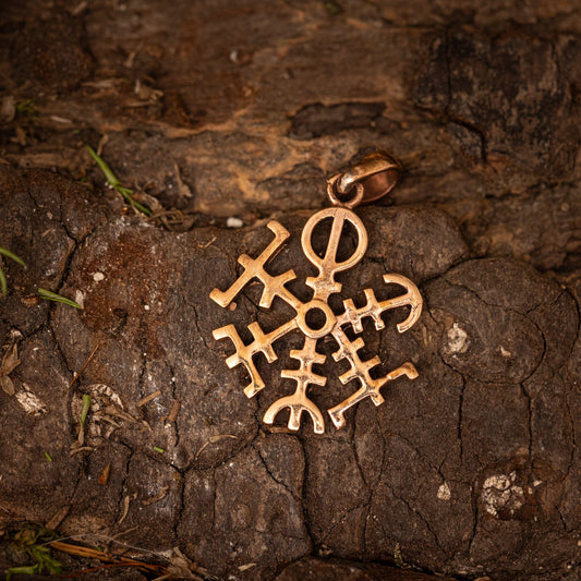 Wegweiser Rundes Amulett-Anhänger Bronze – Bild 1