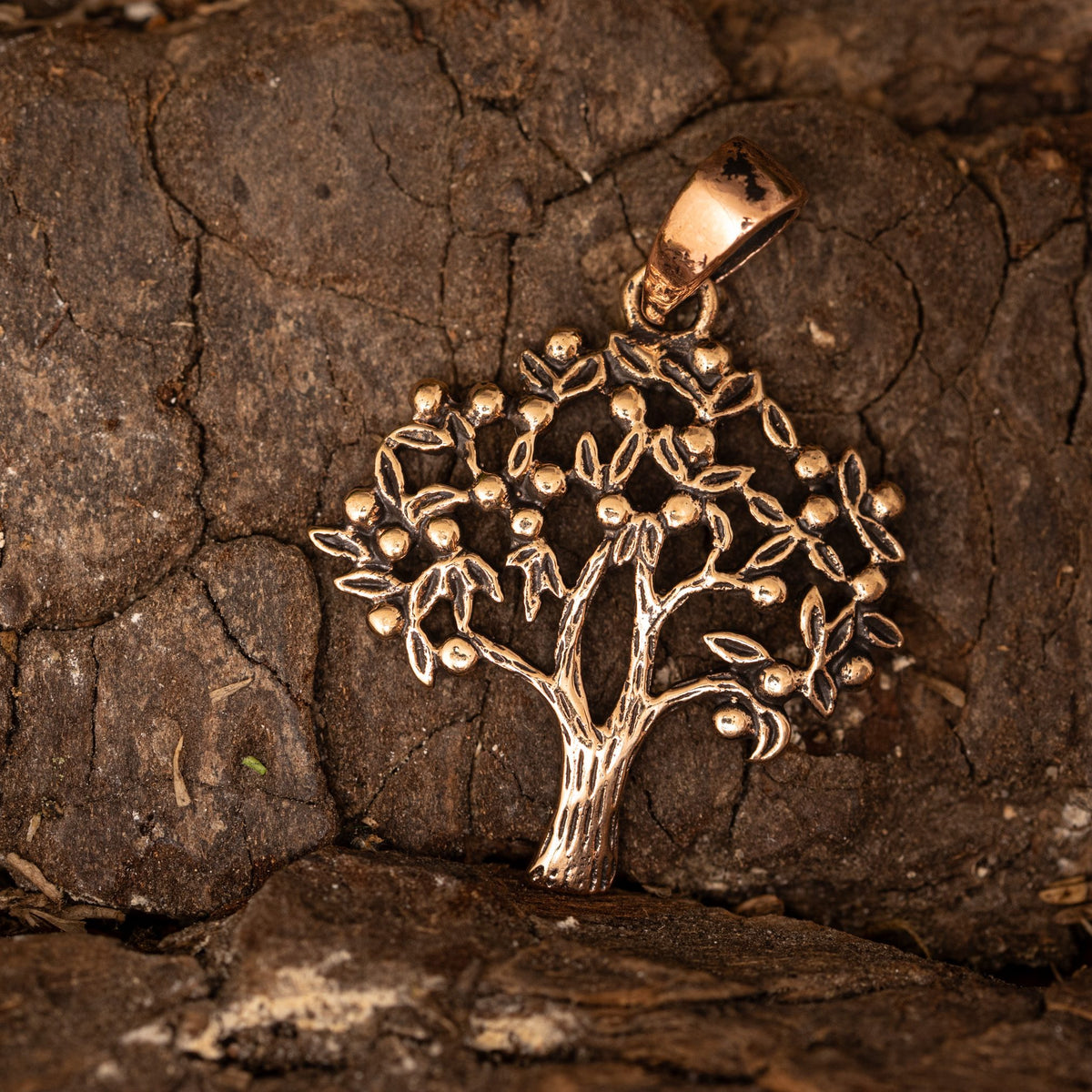 Yggdrasil Baum des Lebens Ast-Anhänger Bronze – Bild 1