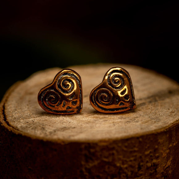 Ohrringe Herzen Bronze 