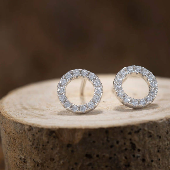 Ohrringe Ring mit Steinen 925er Silber