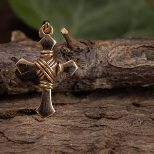 Kreuz mit Bindeanhänger Bronze