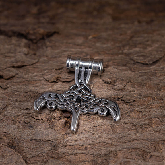 Thors Hammer Anhänger mit Rabenstahl