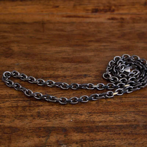 Halskette Ankerkette Metallic Stahl Schwarz 5mm